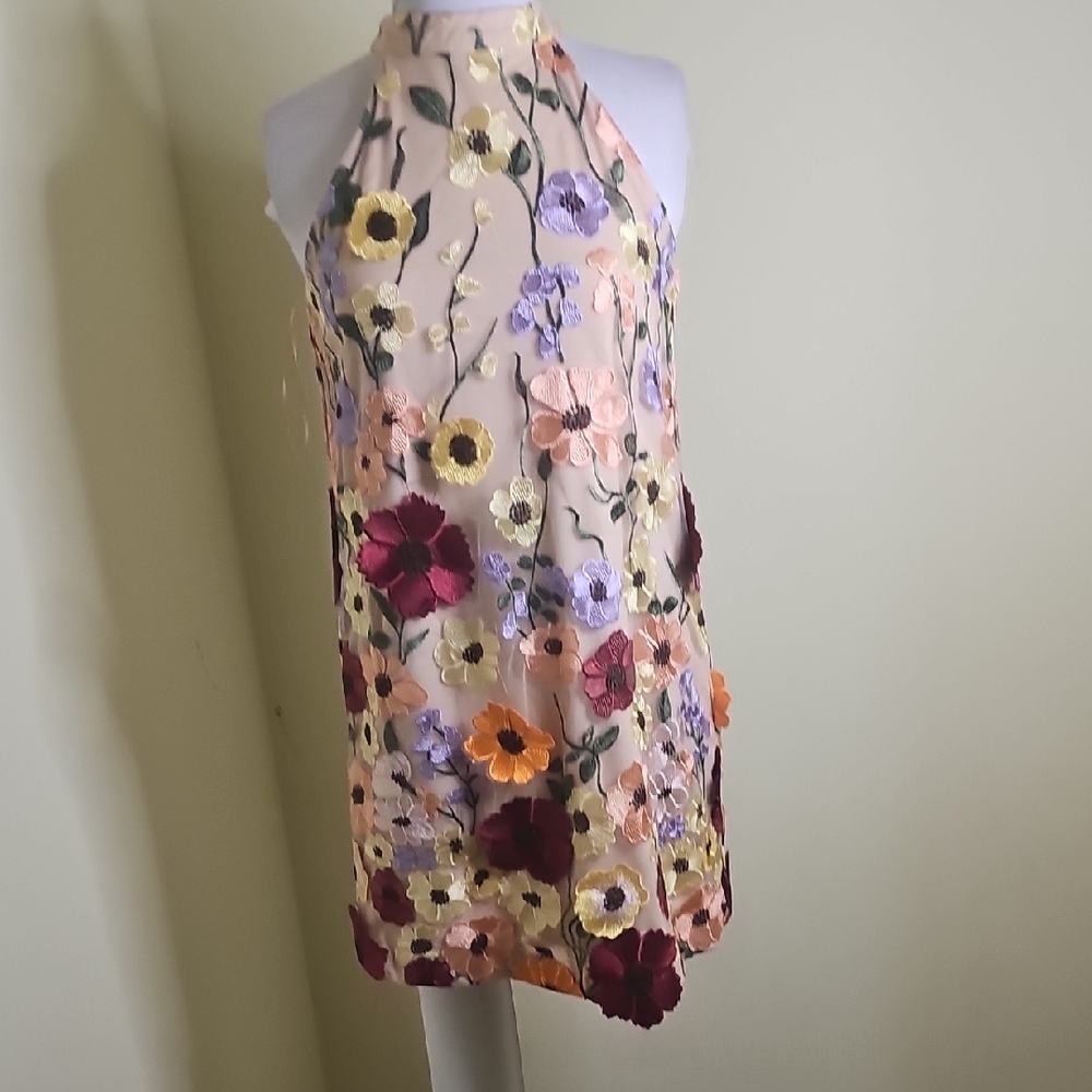 GB Girls Multicolor Floral Halter Dress